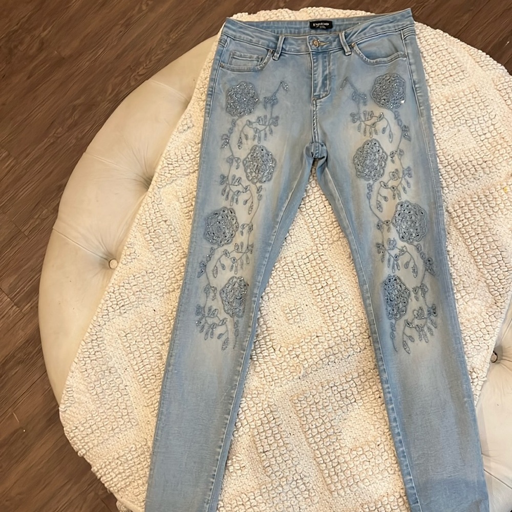 Bebe rhinestone embellished jeans
